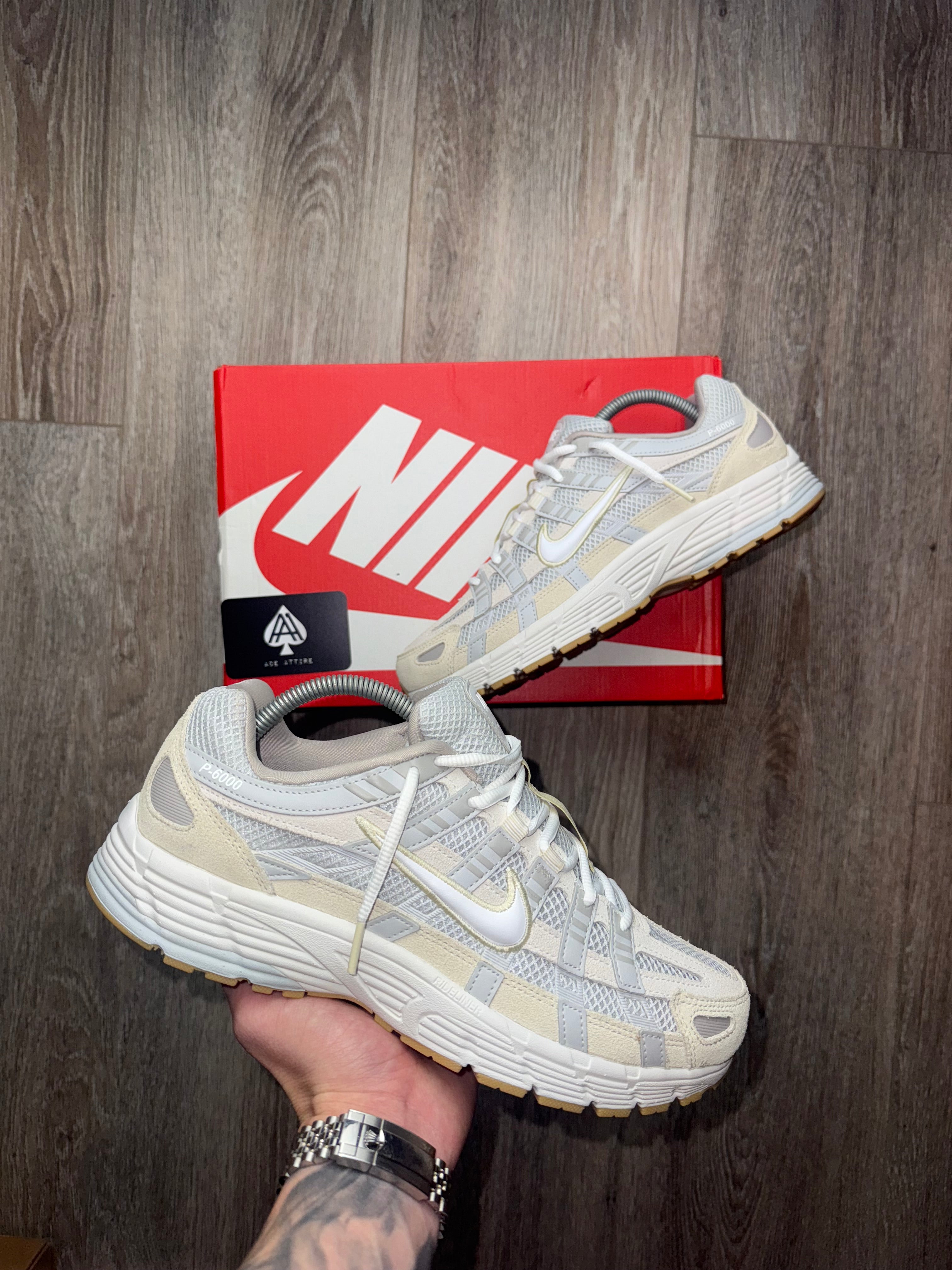 Nike P-6000 - White Light Khaki