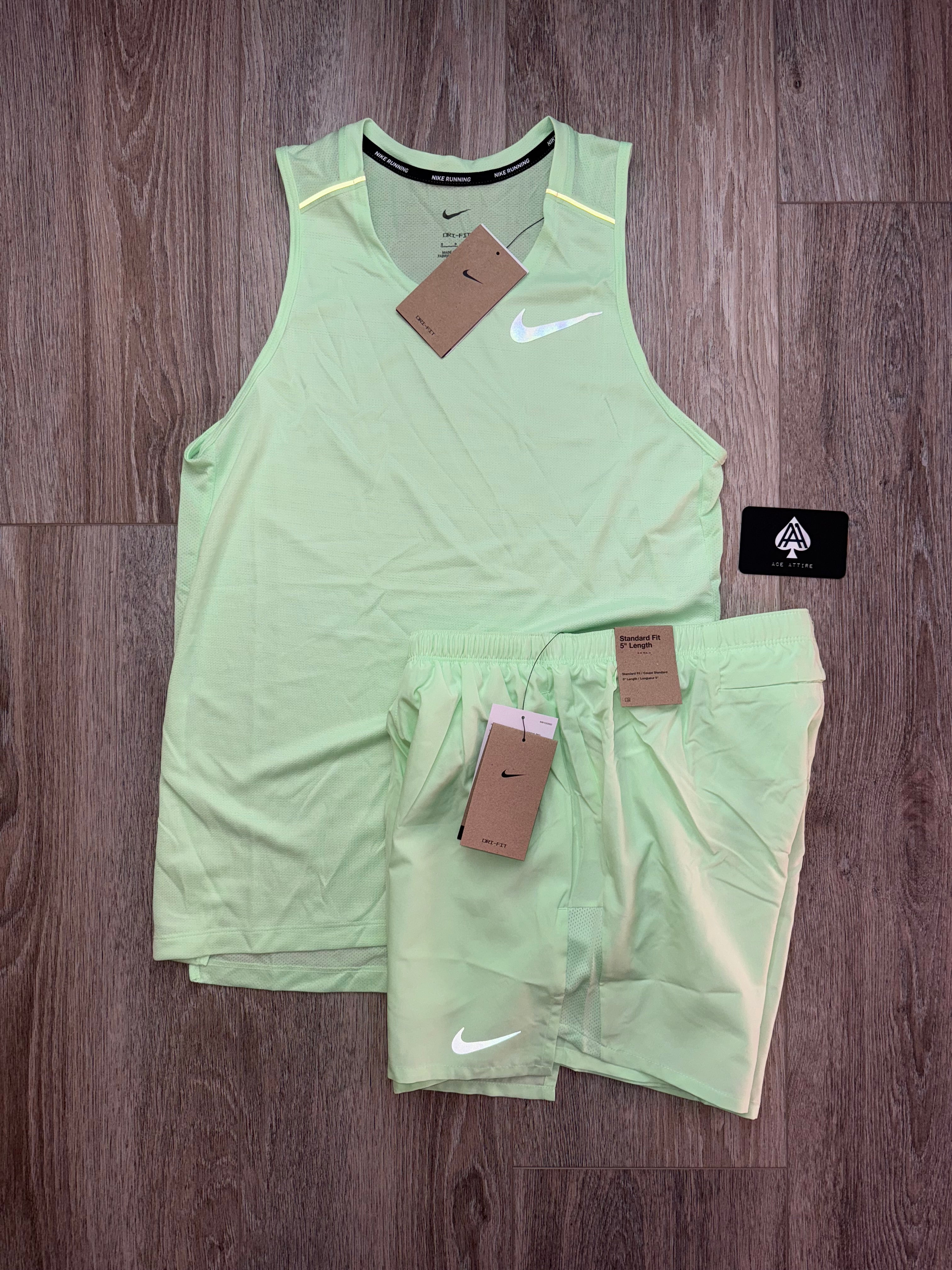 Nike Miler 1.0 Vest Set - Vapour Green